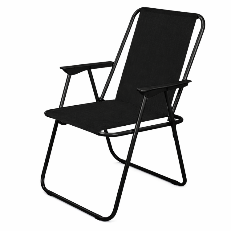 Krzesło turystyczne składane CAMPING czarny